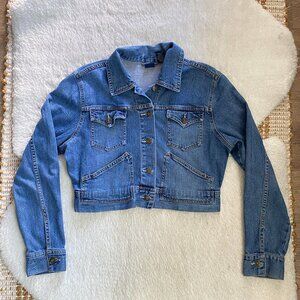 High Sierra Cropped Denim Jacket – Size XL, Y2K Style